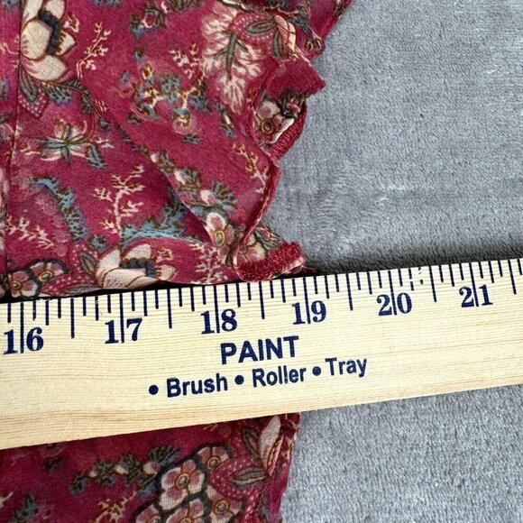 Myra Bag Women Small Mauve Dress Midi Flutter Sleeve Tassle Chiffon Floral Toggl - Picture 9 of 14